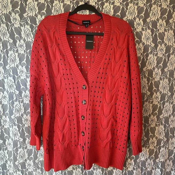 NWT Torrid Cable Boyfriend Cardigan Sweater - Picture 5 of 8